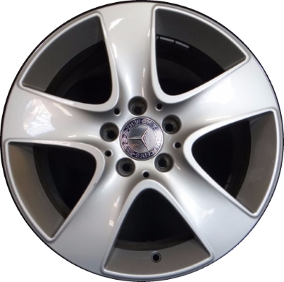 Mercedes-Benz CLA250 2014-2019 powder coat silver 17x7.5 aluminum wheels or rims. Hollander part number ALY85391, OEM part number 2464010300.