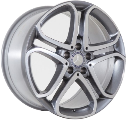 Mercedes-Benz CLS400 2015-2017 grey machined 18x8.5 aluminum wheels or rims. Hollander part number ALY85430, OEM part number 2184012302.