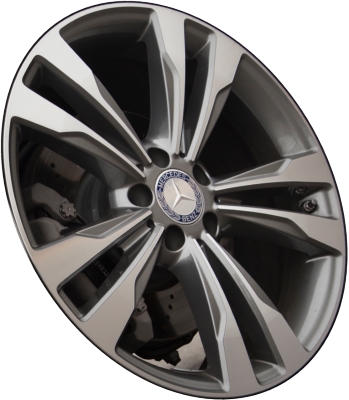 Mercedes-Benz CLS400 2015-2017, CLS550 2015-2018 grey machined 19x8.5 aluminum wheels or rims. Hollander part number 85434, OEM part number 2184012502.