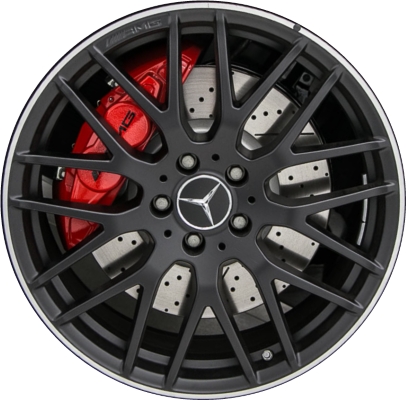 Mercedes-Benz CLA45 2017-2019 silver machined or powder coat black 19x8 aluminum wheels or rims. Hollander part number ALY85532U, OEM part number 17640109007X21, 17640109007X71.