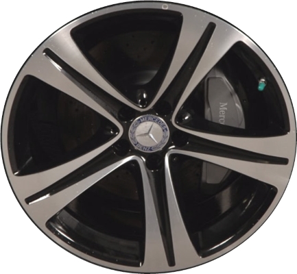 Mercedes-Benz SL450 2017-2018 black machined 19x8.5 aluminum wheels or rims. Hollander part number ALY85534, OEM part number 23140114007X23.