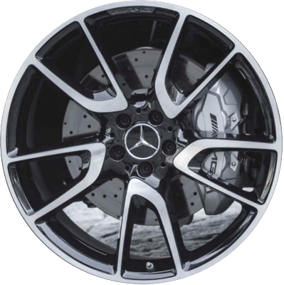 Mercedes-Benz E400 2017, E43 2017-2018, E53 2019-2023 grey or black machined 20x8 aluminum wheels or rims. Hollander part number 85543U/85612, OEM part number 21340140007X23, 21340140007X21.