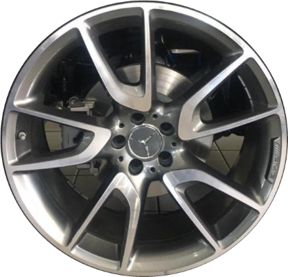 Mercedes-Benz GLC43 2017-2019 grey or black machined 21x8.5 aluminum wheels or rims. Hollander part number ALY85549U/85590, OEM part number 24340120007X21, 24340120007X23, 25340120007X21, 25340120007X23.