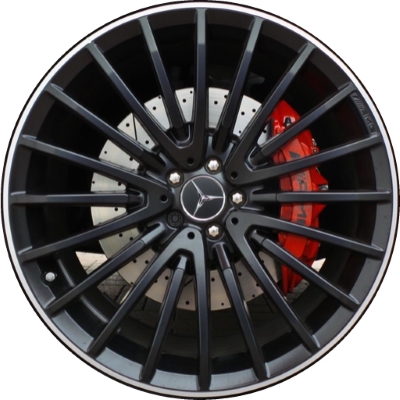 Mercedes-Benz GLS63 2017-2019 powder coat black or machined 22x10.5 aluminum wheels or rims. Hollander part number ALY85554U, OEM part number 16640133007X23, 16640133007X71.
