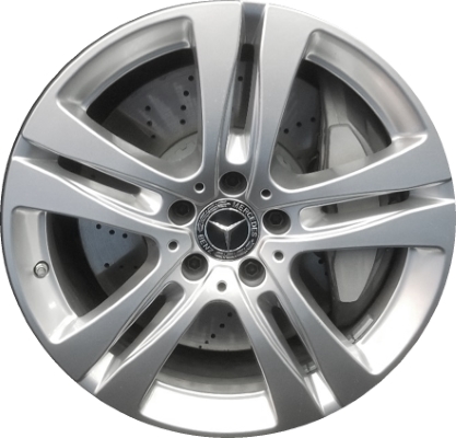 Mercedes-Benz S550 2017 powder coat silver 18x8 aluminum wheels or rims. Hollander part number ALY85557, OEM part number 22240134007X46.