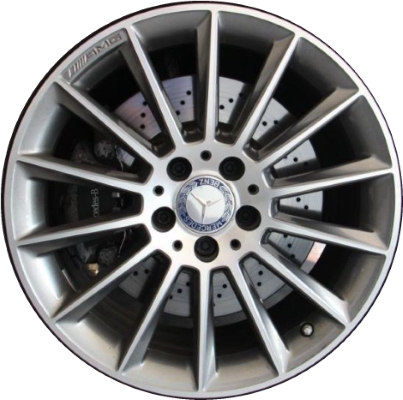 Mercedes-Benz SLC300 2017-2020, SLC43 2017-2020 grey or black machined 18x8 aluminum wheels or rims. Hollander part number 85567U, OEM part number 17240118007X21, 17240118007X23.