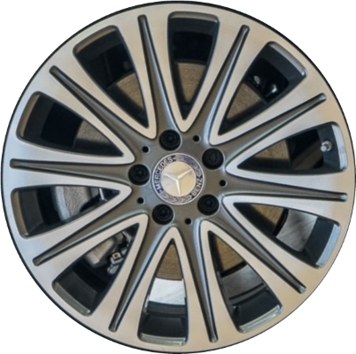 Mercedes-Benz CLA250 2017-2019 grey machined 18x7.5 aluminum wheels or rims. Hollander part number ALY85572, OEM part number 24640117007X44.