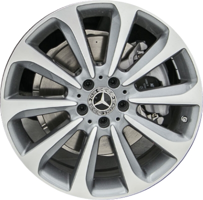 Mercedes-Benz C300 2018 grey machined 19x7.5 aluminum wheels or rims. Hollander part number ALY85573, OEM part number 20540129007X21.