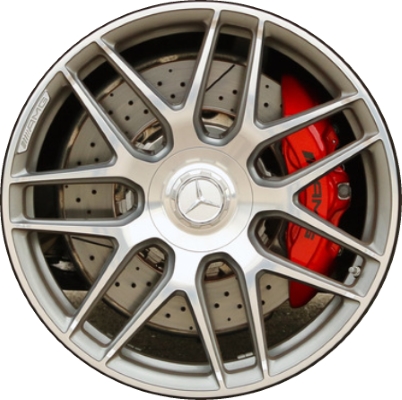 Mercedes-Benz E63 2018-2023 grey machined or powder coat black 20x9.5 aluminum wheels or rims. Hollander part number ALY85620U/85622, OEM part number 21340130007X71, 21340130007X21.