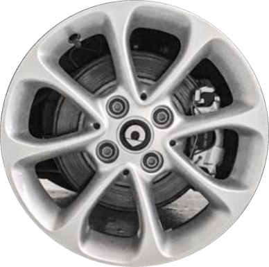 Mercedes-Benz ForTwo 2018-2019 powder coat silver 15x5 aluminum wheels or rims. Hollander part number ALY85634, OEM part number 4534013900.