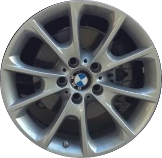BMW 328i 2014-2016, 335i 2014-2016 powder coat silver 18x9 aluminum wheels or rims. Hollander part number 86016, OEM part number 36116859026.
