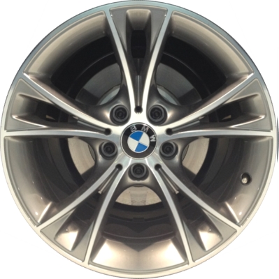 BMW Z4 2014-2016 grey machined 18x8 aluminum wheels or rims. Hollander part number ALY86032, OEM part number 36116855529.
