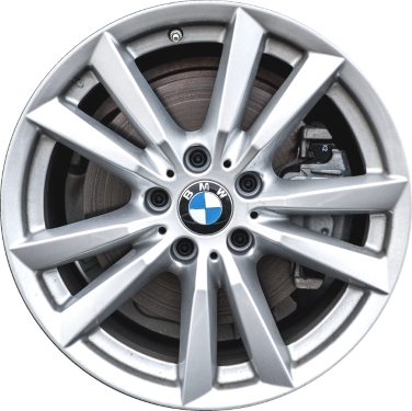 BMW X5 2014-2018 powder coat silver 18x8.5 aluminum wheels or rims. Hollander part number ALY86042, OEM part number 36116853952.