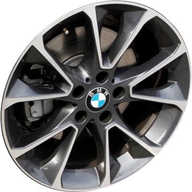 BMW X5 2014-2018 charcoal machined 19x9 aluminum wheels or rims. Hollander part number ALY86044, OEM part number 36116853955.