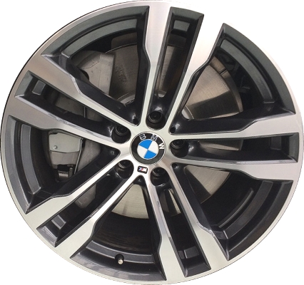 BMW X5 2014-2018, X6 2014-2019 charcoal machined 20x10 aluminum wheels or rims. Hollander part number 86052, OEM part number 36117846788.