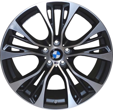 BMW X5 2014-2018, X6 2014-2019 charcoal machined 21x10 aluminum wheels or rims. Hollander part number 86062, OEM part number 36116859423.