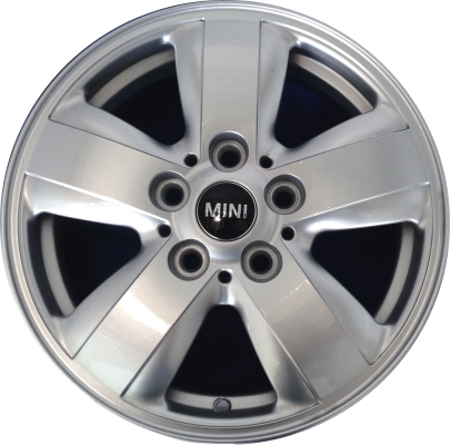 Mini Cooper (Convertible) 2016-2022, Cooper (Hardtop) 2014-2022 powder coat silver 15x5.5 aluminum wheels or rims. Hollander part number 86078, OEM part number 36116855101.