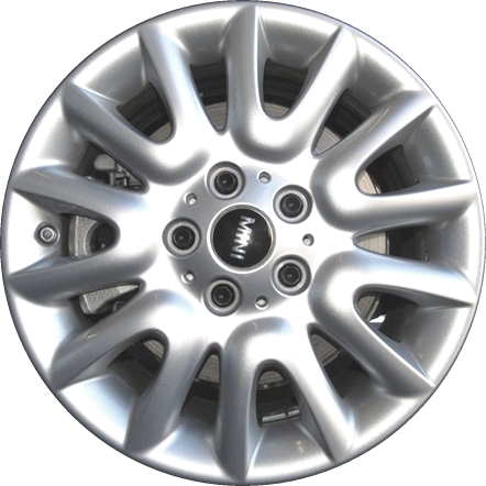 Mini Cooper (Convertible) 2016-2023, Cooper (Hardtop) 2014-2023 powder coat silver 16x6.5 aluminum wheels or rims. Hollander part number 86080U20, OEM part number 36116855104.
