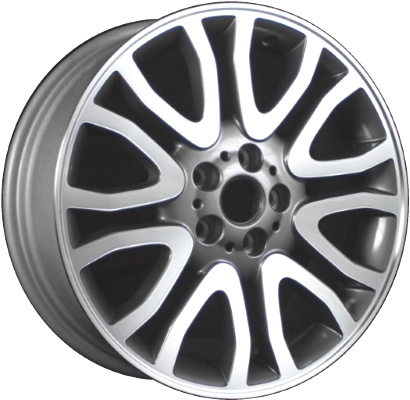 Mini Cooper (Convertible) 2016-2019, Cooper (Hardtop) 2015-2019 grey machined 18x7 aluminum wheels or rims. Hollander part number 86120/86293, OEM part number 36116855113.