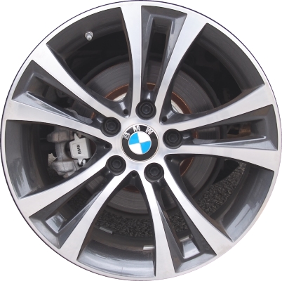 BMW 228i 2014-2016, 230i 2017-2021, M235i 2014-2016, M240i 2017-2020 charcoal or black machined 18x7.5 aluminum wheels or rims. Hollander part number 86126U, OEM part number 361176796210, 36116890427.