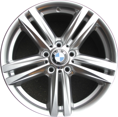 BMW 228i 2014-2016, M235i 2014-2016 powder coat silver 18x7.5 aluminum wheels or rims. Hollander part number 86129, OEM part number 36117845852.