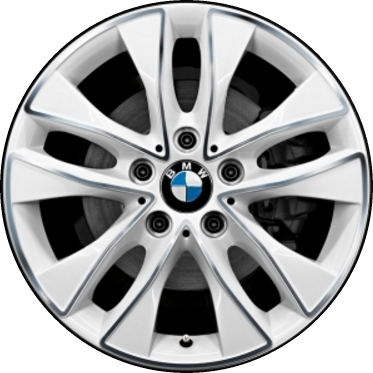 BMW 228i 2014-2016, 230i 2017, M235i 2014-2016, M240i 2017 white machined 17x7.5 aluminum wheels or rims. Hollander part number 86152, OEM part number 36116850152.