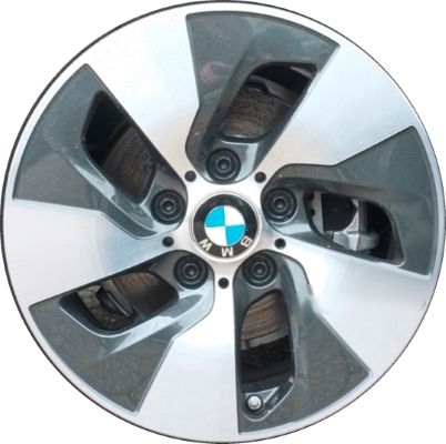 BMW 228i 2014-2016 charcoal machined 16x7 aluminum wheels or rims. Hollander part number ALY86232, OEM part number 36116868392.
