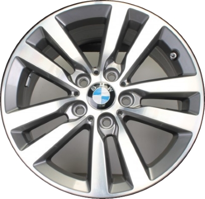 BMW 228i 2014-2016, 230i 2017-2020, M240i 2017-2020 grey machined 17x7.5 aluminum wheels or rims. Hollander part number 86235, OEM part number 36116866303.