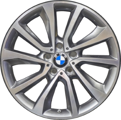 BMW X6 2015-2019 grey machined 19x9 aluminum wheels or rims. Hollander part number ALY86260, OEM part number 36116858874.