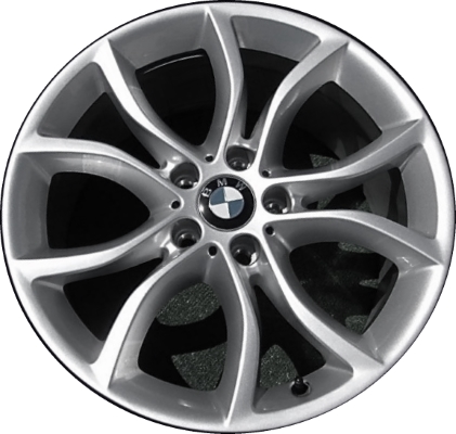 BMW X6 2015-2019 powder coat silver 19x9 aluminum wheels or rims. Hollander part number ALY86262, OEM part number 36116858872.