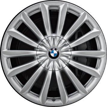 BMW 640i GT 2018-2019, 740e 2017-2019, 740i 2016-2022, 745e 2020-2022, 750i 2016-2020, M760i 2017-2020 powder coat silver 19x8.5 aluminum wheels or rims. Hollander part number, OEM part number 36116861225.