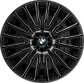 BMW 640i GT 2018-2019, 740e 2017-2019, 740i 2016-2020, 745e 2020, 750i 2016-2020 black chrome 21x8.5 aluminum wheels or rims. Hollander part number 86289U98, OEM part number 36116869013.