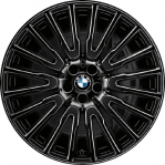 ALY86289U98 BMW 640i GT, 740e, 740i, 745e, 750i Wheel/Rim Black Chrome #36116869013