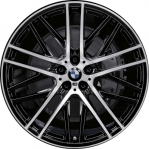 ALY86292 BMW 640i GT, 740e, 740i, 745e, 750i Wheel/Rim Black Machined #36116867340