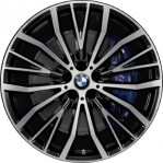 ALY86374 BMW 640i GT, 740e, 740i, 745e, 750i Wheel/Rim Black Machined #36116877019