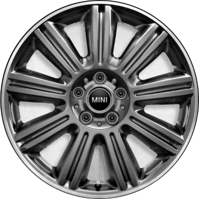 Mini Clubman 2018-2023 powder coat dark grey 18x8 aluminum wheels or rims. Hollander part number ALY86392, OEM part number 36116876636.
