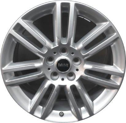 Mini Countryman 2018-2023 powder coat silver 18x7.5 aluminum wheels or rims. Hollander part number ALY86395, OEM part number 36116856032.