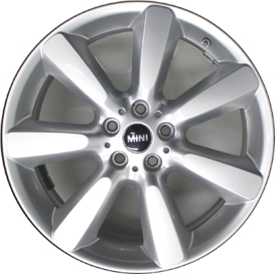 Mini Countryman 2018-2021 powder coat silver 19x8 aluminum wheels or rims. Hollander part number ALY86399, OEM part number 36116856037.