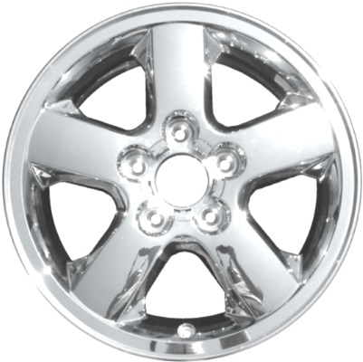 Jeep Grand Cherokee 2002-2004 bright chrome clad 17x7.5 aluminum wheels or rims. Hollander part number ALY9042B, OEM part number Not Yet Known.