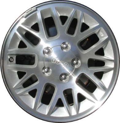 Jeep Grand Cherokee 2002-2004 silver machined 17x7.5 aluminum wheels or rims. Hollander part number ALY9044, OEM part number Not Yet Known.