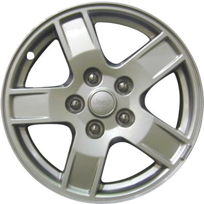 Jeep Grand Cherokee 2005-2007 powder coat silver 17x7.5 aluminum wheels or rims. Hollander part number ALY9053U20.PS02, OEM part number 5HT53ZDJAA.