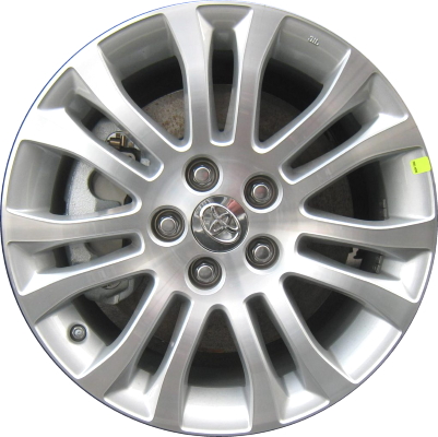 Toyota Sienna 2011-2017 silver machined 17x7 aluminum wheels or rims. Hollander part number ALY69581U10, OEM part number 4261108130.