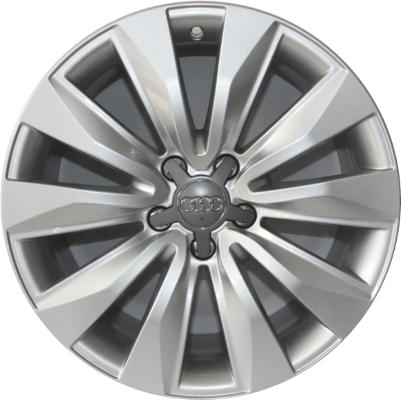 Audi A6 2008-2010 powder coat silver 18x8.5 aluminum wheels or rims. Hollander part number ALY58969, OEM part number 4E0601025BB.