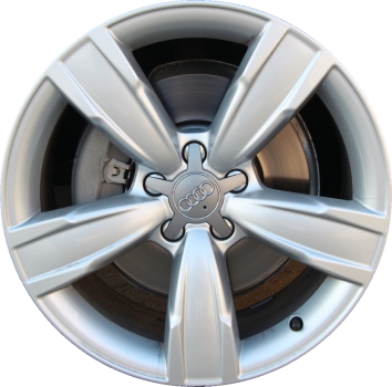 Audi Allroad 2013-2016 powder coat silver 18x8 aluminum wheels or rims. Hollander part number ALY58922, OEM part number 8K0601025BM.