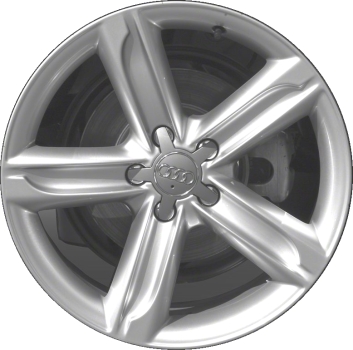 Audi TT 2012-2015 powder coat silver 18x9 aluminum wheels or rims. Hollander part number ALY58902, OEM part number 8J0601025AT.