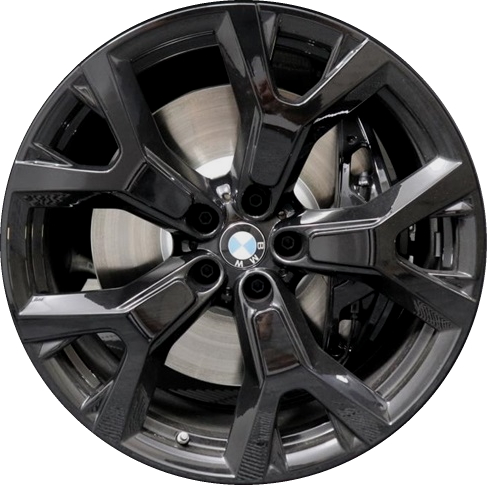 BMW X7 2019-2023 powder coat black 21x9.5 aluminum wheels or rims. Hollander part number ALY86532U45, OEM part number 36116885461.