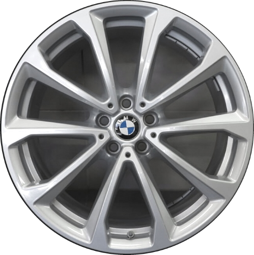 BMW X7 2019-2020 powder coat silver 20x8.5 aluminum wheels or rims. Hollander part number ALY86530, OEM part number 36116880688.