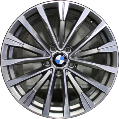 BMW 330i GT 2017-2019, 340i GT 2017-2019 grey machined 19x8 aluminum wheels or rims. Hollander part number 86306, OEM part number 36116870888.