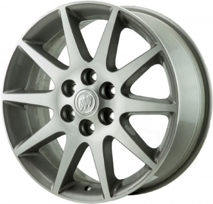 Buick Enclave 2013-2017 grey machined 19x7.5 aluminum wheels or rims. Hollander part number ALY4131, OEM part number 22974278.