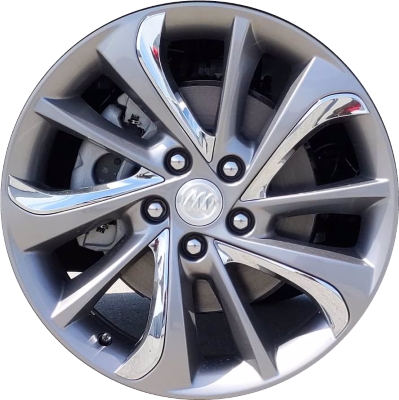 Buick Encore GX 2020-2023 powder coat grey 18x7.5 aluminum wheels or rims. Hollander part number ALY14004/96825, OEM part number 42481744, 42506148.